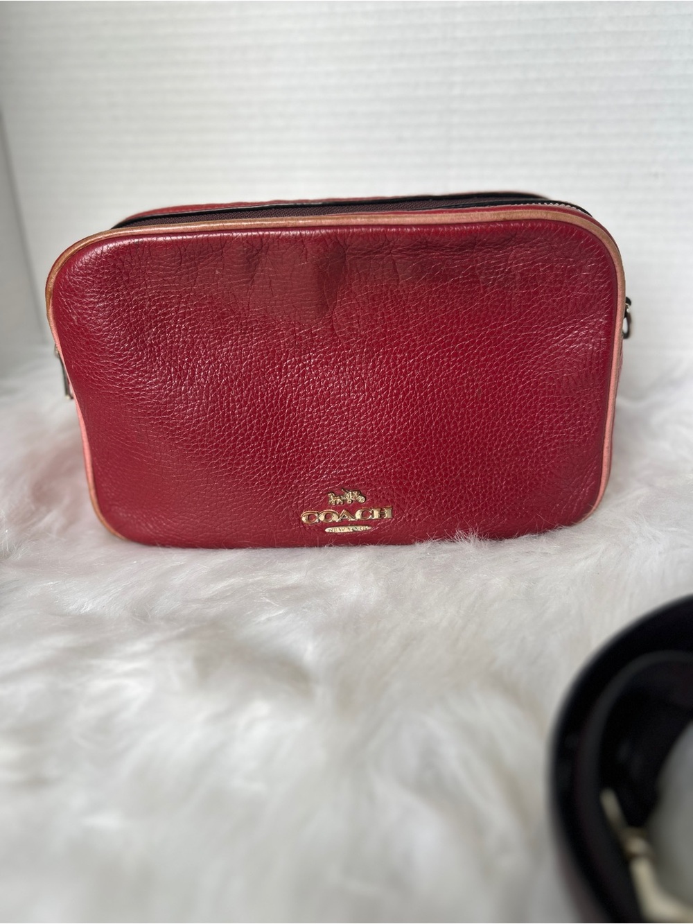 Coach Colorblock Pebbled Leather Camera Bag with Strap - Picture 2 of 15